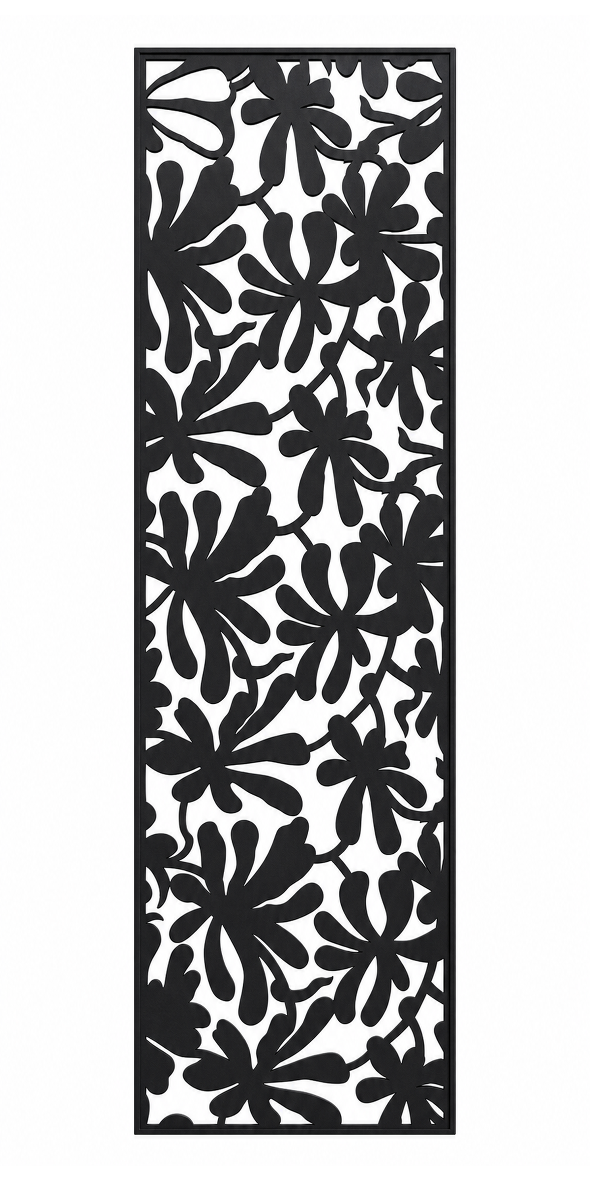 Design 023 Dense Flower Vine Laser Cut Metal Privacy Screen Panel front main view