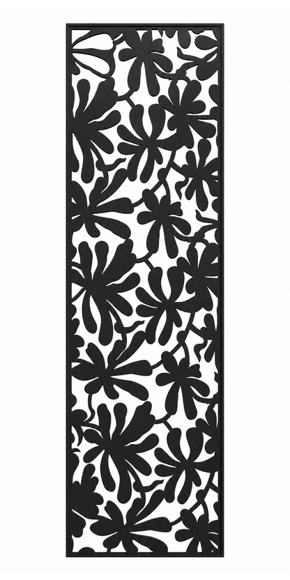 Design 023 Dense Flower Vine Laser Cut Metal Privacy Screen Panel front main view