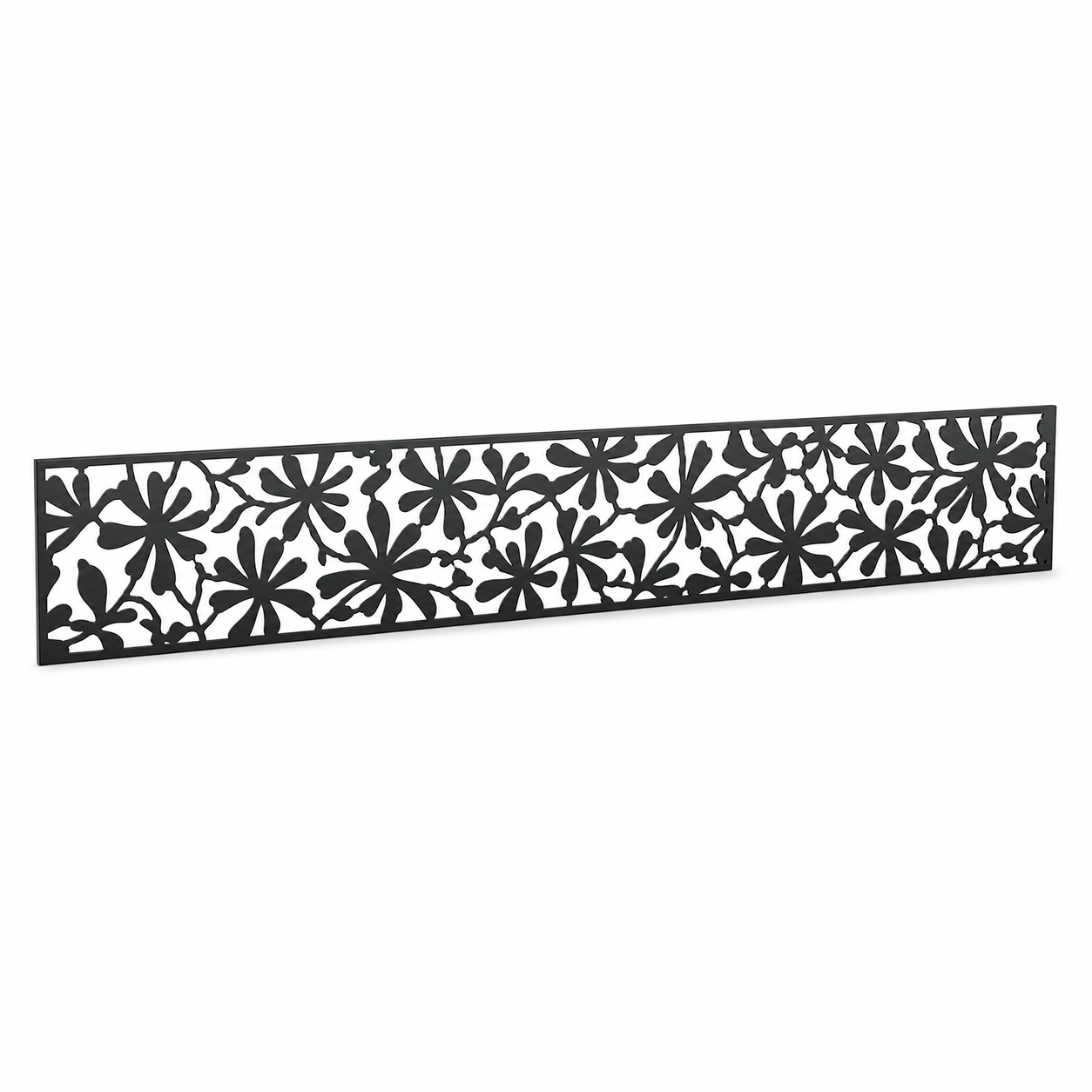 Snowflake Star Lace laser cut metal fence topper insert perspective view, Design 023