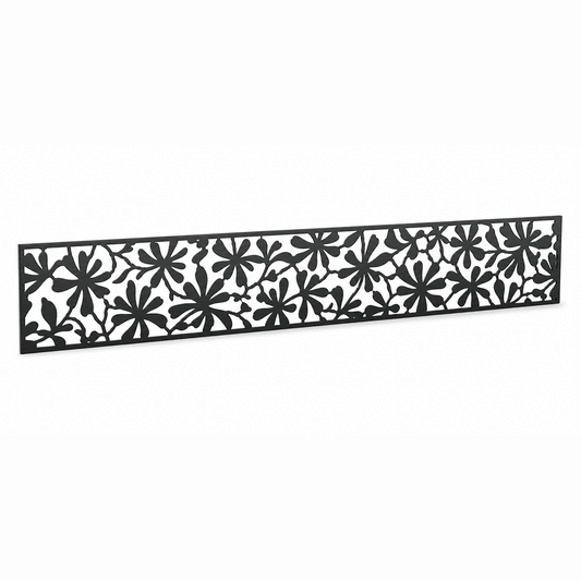 Snowflake Star Lace laser cut metal fence topper insert perspective view, Design 023