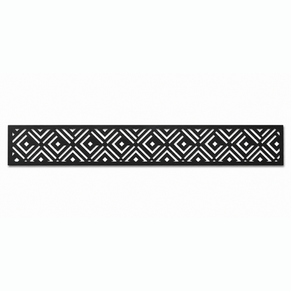 Chevron Diamond Band decorative metal fence topper front pattern for WPC composite fencing, Design 024