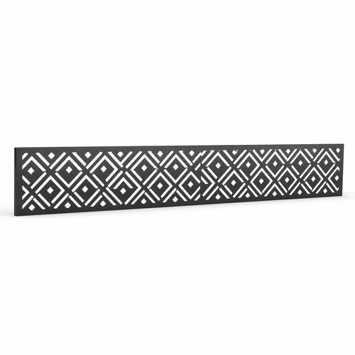 Chevron Diamond Band laser cut metal fence topper insert perspective view, Design 024
