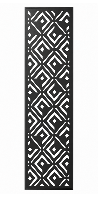 Design 024 Diamond Deco Laser Cut Metal Privacy Screen Panel front main view