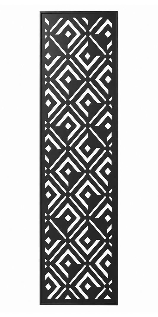 Design 024 Diamond Deco Laser Cut Metal Privacy Screen Panel front main view