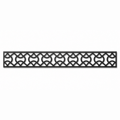 Hexagon Chain Lattice decorative metal fence topper front pattern for WPC composite fencing, Design 025