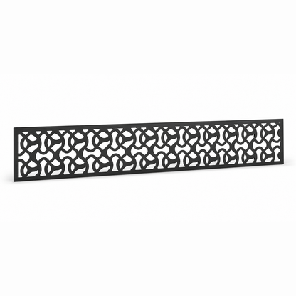 Hexagon Chain Lattice laser cut metal fence topper insert perspective view, Design 025