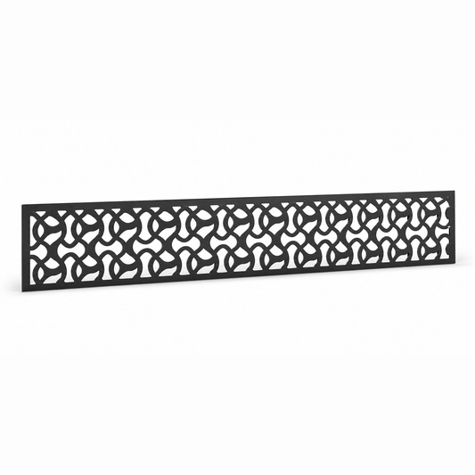 Hexagon Chain Lattice laser cut metal fence topper insert perspective view, Design 025