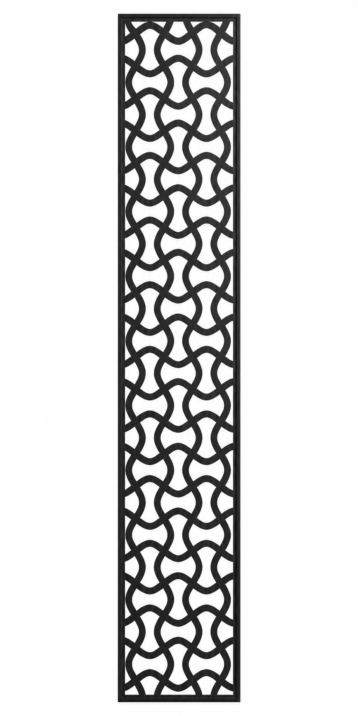 Design 025 Interlocking Wave Laser Cut Metal Privacy Screen Panel front main view