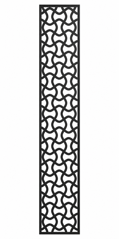 Design 025 Interlocking Wave Laser Cut Metal Privacy Screen Panel front main view