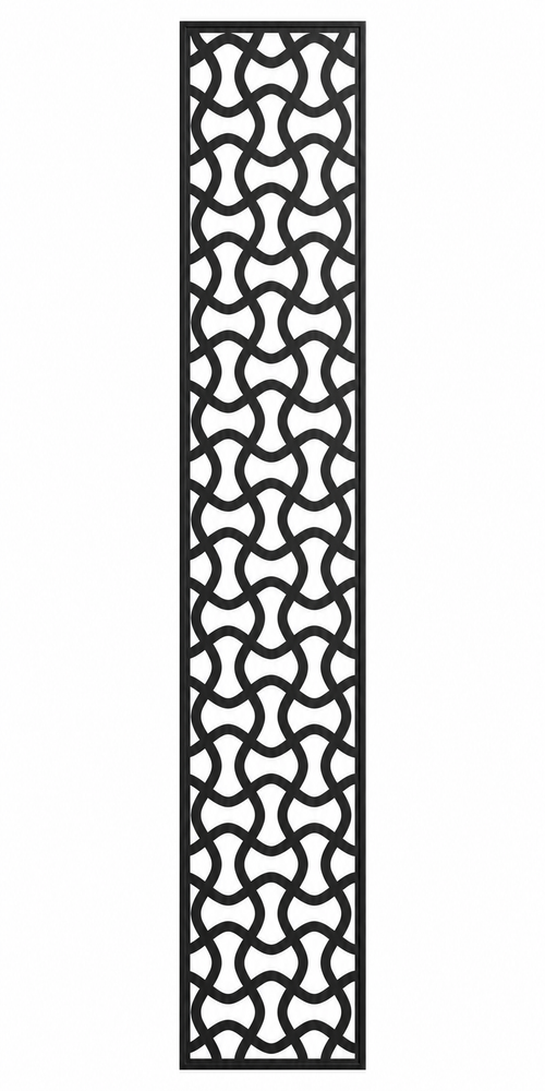 Design 025 Interlocking Wave Laser Cut Metal Privacy Screen Panel front main view