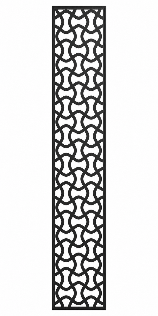 Design 025 Interlocking Wave Laser Cut Metal Privacy Screen Panel front main view