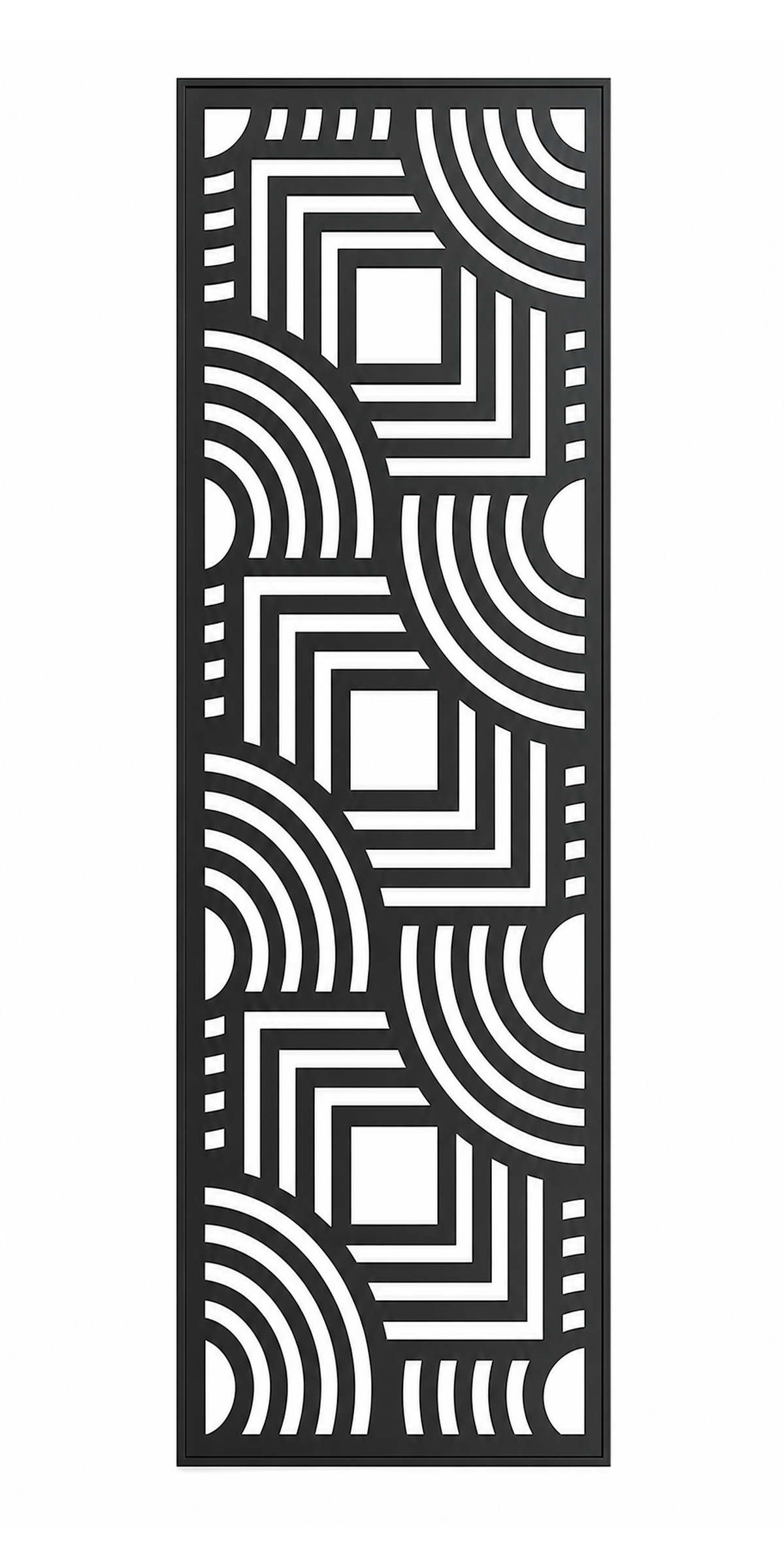 Design 026 Art Deco Arches Laser Cut Metal Privacy Screen Panel front main view