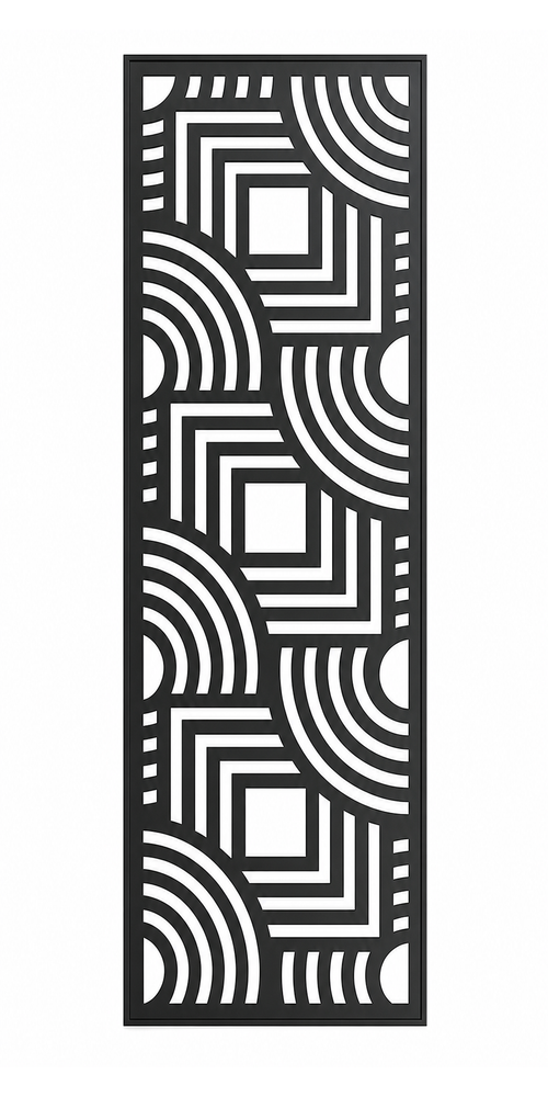 Design 026 Art Deco Arches Laser Cut Metal Privacy Screen Panel front main view