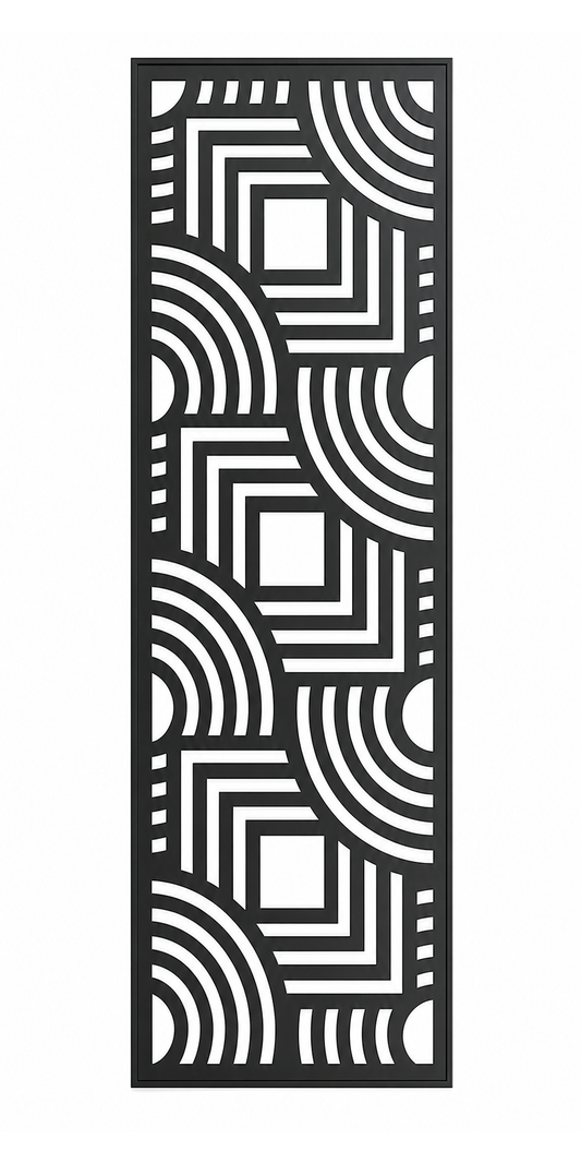 Design 026 Art Deco Arches Laser Cut Metal Privacy Screen Panel front main view
