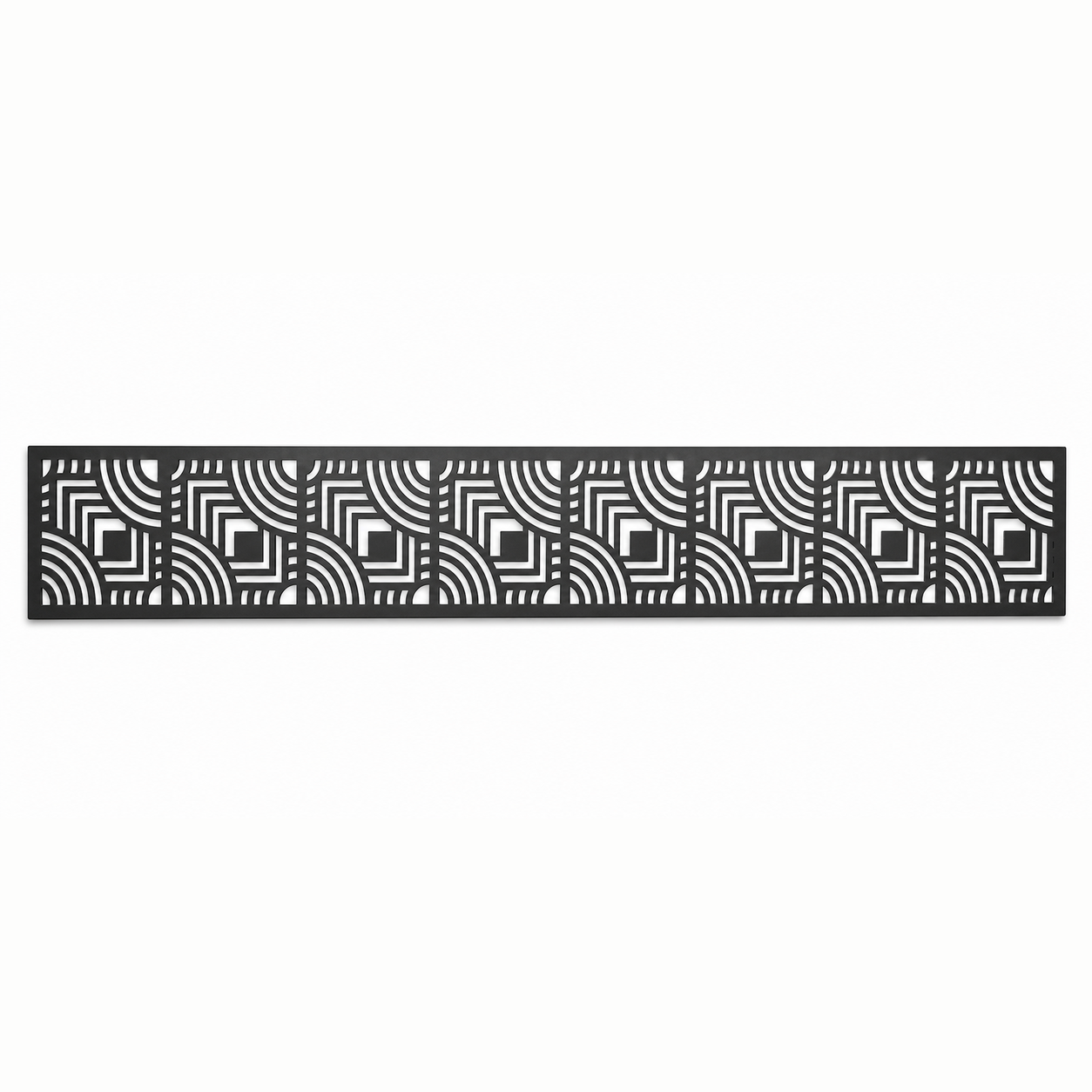Rivet Leaf Tile decorative metal fence topper front pattern for WPC composite fencing, Design 026