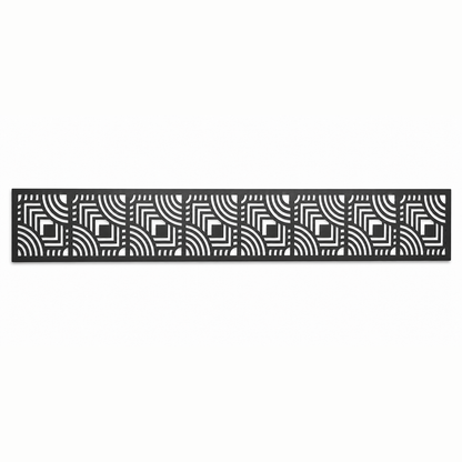 Rivet Leaf Tile decorative metal fence topper front pattern for WPC composite fencing, Design 026