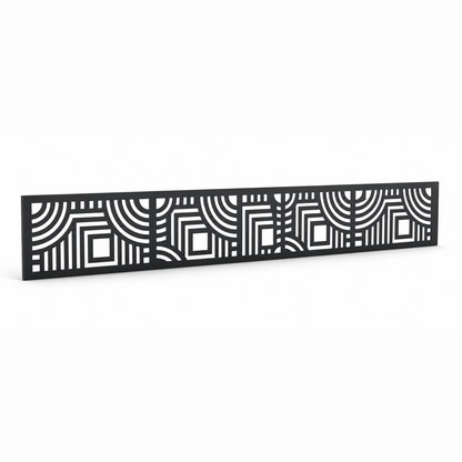 Rivet Leaf Tile laser cut metal fence topper insert perspective view, Design 026