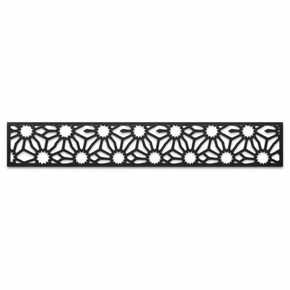 Daisy Arch Trellis decorative metal fence topper front pattern for WPC composite fencing, Design 027
