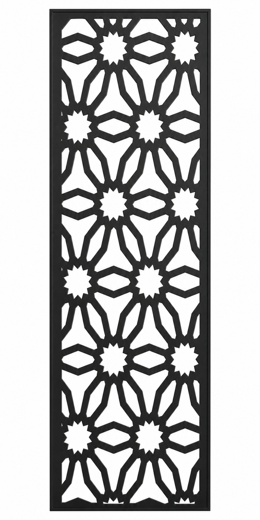Design 027 Sunflower Lattice Laser Cut Metal Privacy Screen Panel front main view