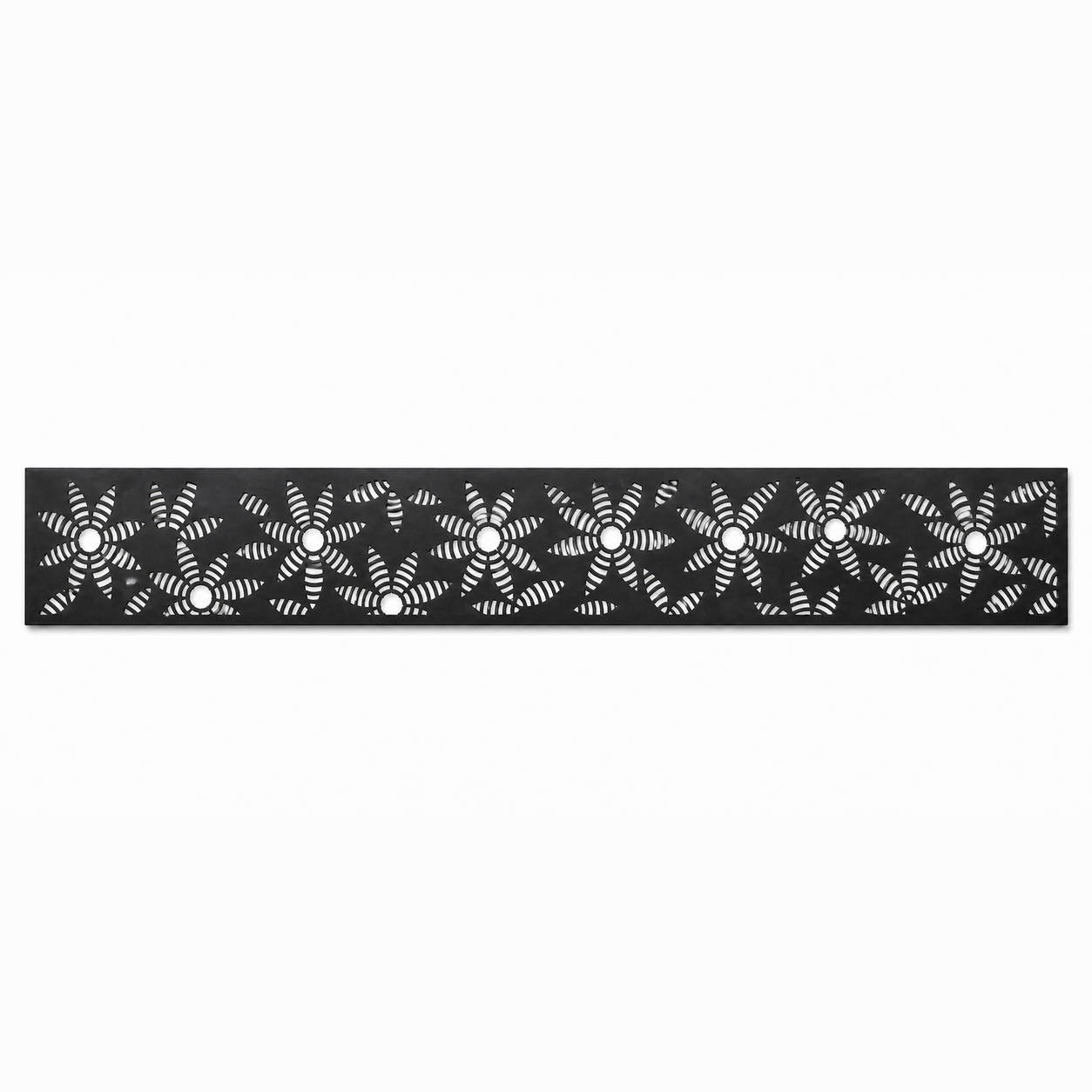 Star Jasmine Border decorative metal fence topper front pattern for WPC composite fencing, Design 028