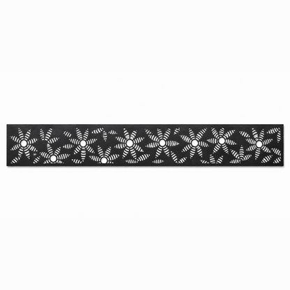 Star Jasmine Border decorative metal fence topper front pattern for WPC composite fencing, Design 028