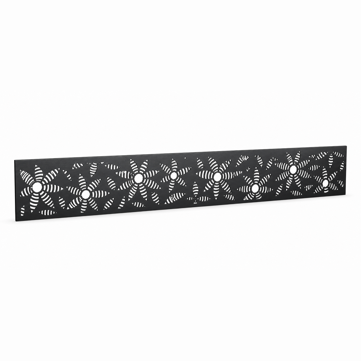 Star Jasmine Border laser cut metal fence topper insert perspective view, Design 028