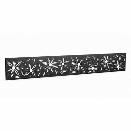 Star Jasmine Border laser cut metal fence topper insert perspective view, Design 028