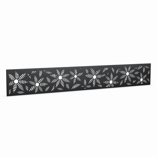 Star Jasmine Border laser cut metal fence topper insert perspective view, Design 028