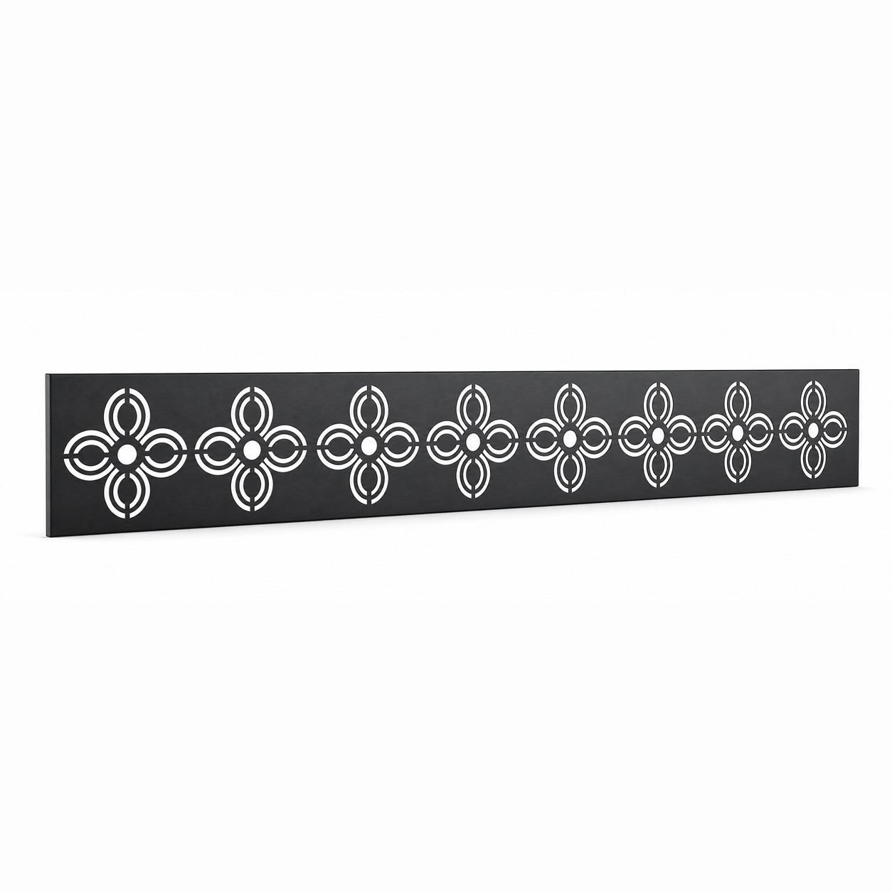 Cross Clover Band laser cut metal fence topper insert perspective view, Design 029