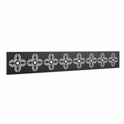 Cross Clover Band laser cut metal fence topper insert perspective view, Design 029