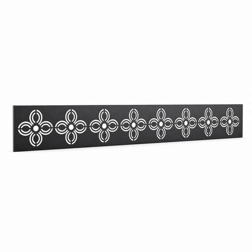 Cross Clover Band laser cut metal fence topper insert perspective view, Design 029