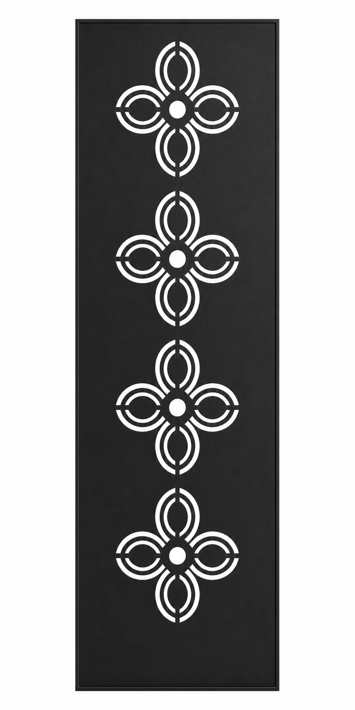 Design 029 Four Petal Flower Laser Cut Metal Privacy Screen Panel front main view