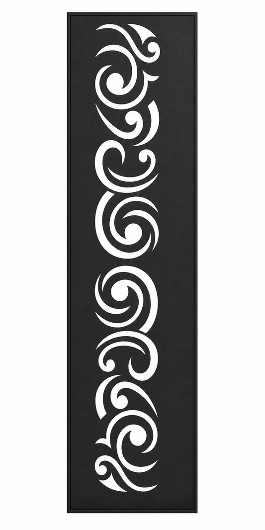 Design 030 Spiral Wave Laser Cut Metal Privacy Screen Panel front main view