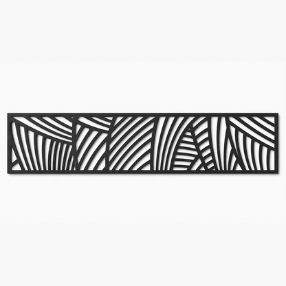 Palm Frond Panel decorative metal fence topper front pattern for WPC composite fencing, Design 031