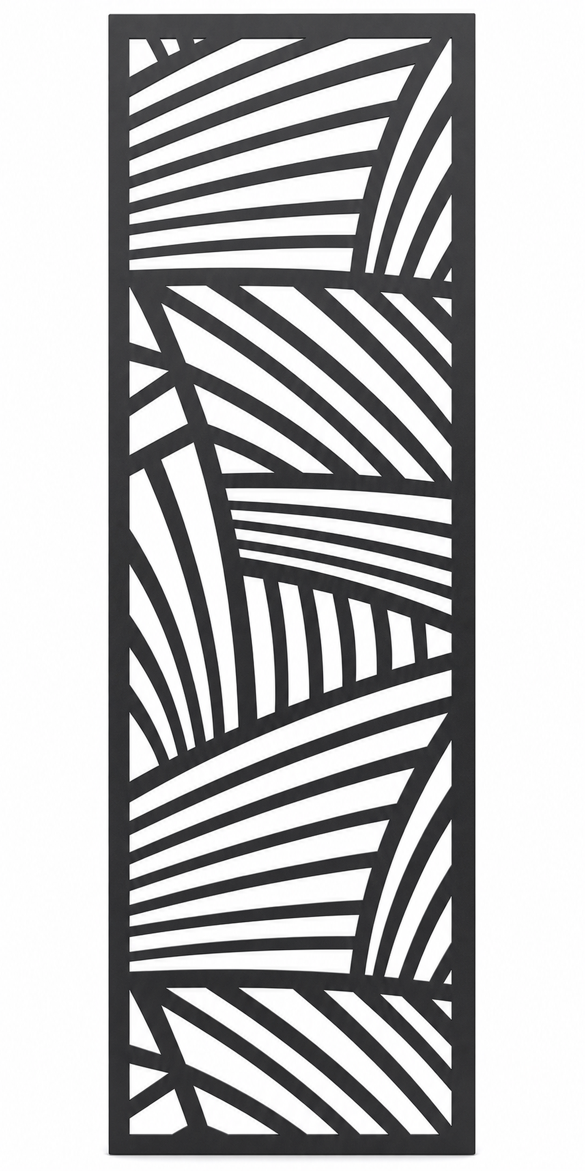 Design 031 Palm Leaf Lines Laser Cut Metal Privacy Screen Panel front main view