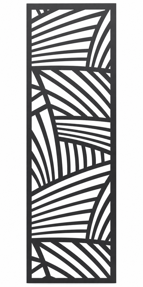 Design 031 Palm Leaf Lines Laser Cut Metal Privacy Screen Panel front main view