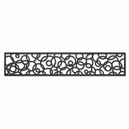 Open Floral Vine decorative metal fence topper front pattern for WPC composite fencing, Design 032