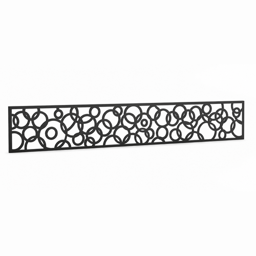 Open Floral Vine laser cut metal fence topper insert perspective view, Design 032