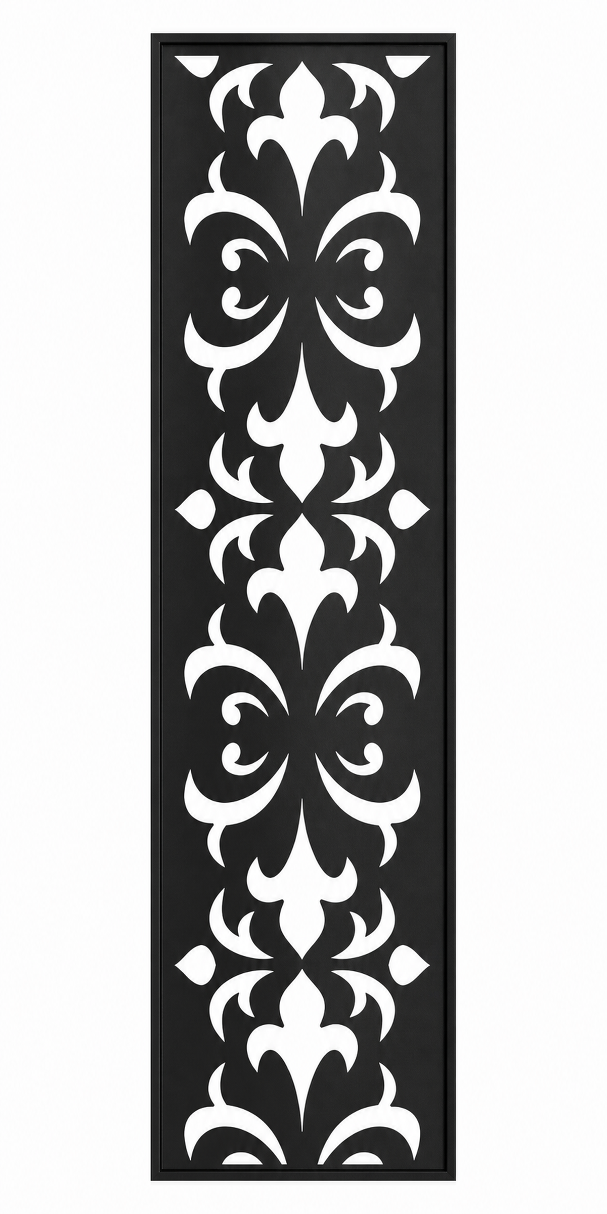 Design 033 Classic Damask Laser Cut Metal Privacy Screen Panel front main view