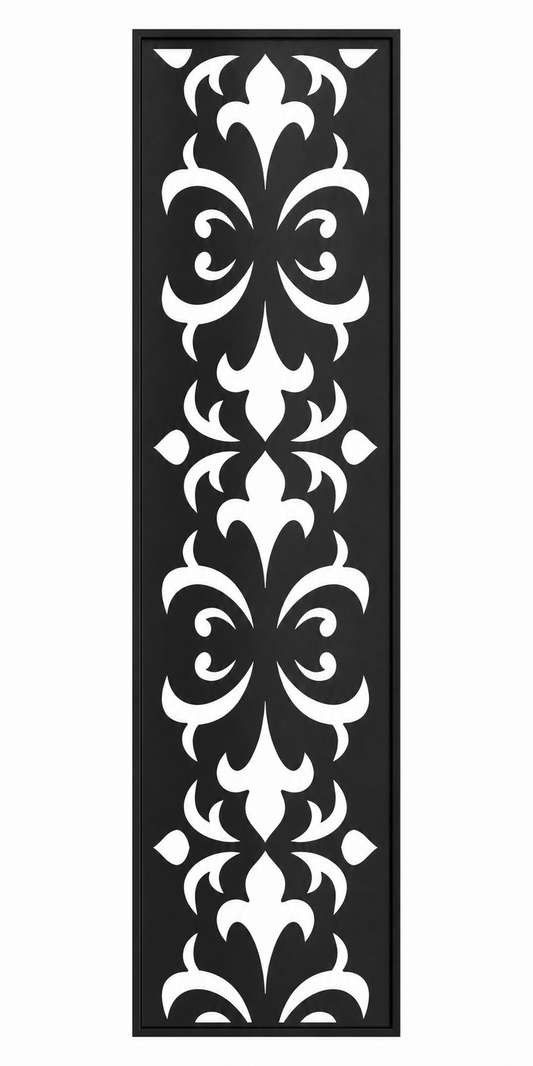 Design 033 Classic Damask Laser Cut Metal Privacy Screen Panel front main view