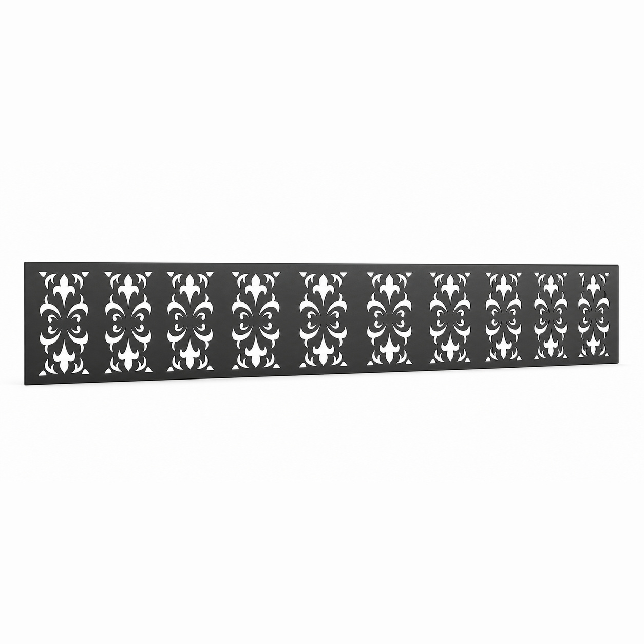Star Medallion Grid laser cut metal fence topper insert perspective view, Design 033
