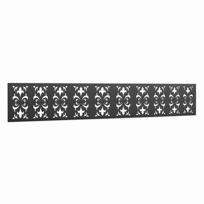 Star Medallion Grid laser cut metal fence topper insert perspective view, Design 033