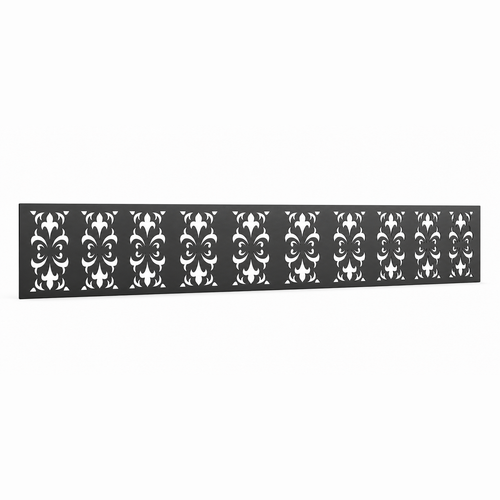 Star Medallion Grid laser cut metal fence topper insert perspective view, Design 033