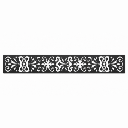 Garden Filigree Lace decorative metal fence topper front pattern for WPC composite fencing, Design 034