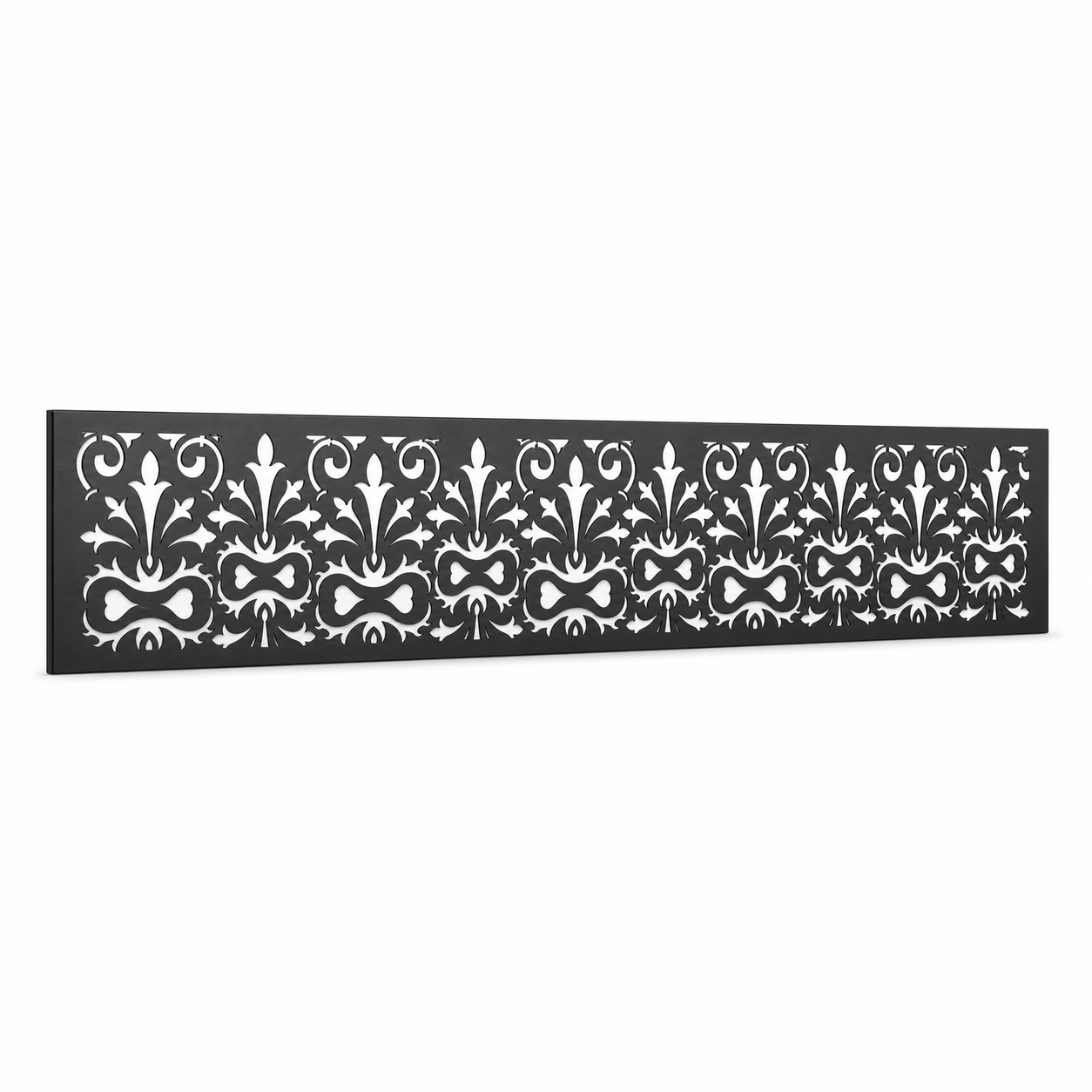 Garden Filigree Lace laser cut metal fence topper insert perspective view, Design 034
