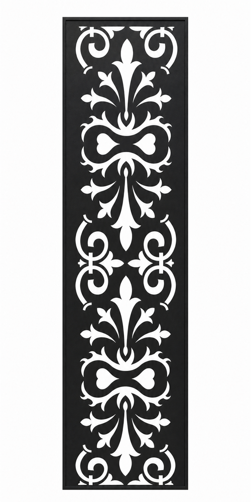 Design 034 Royal Fleur Damask Laser Cut Metal Privacy Screen Panel front main view