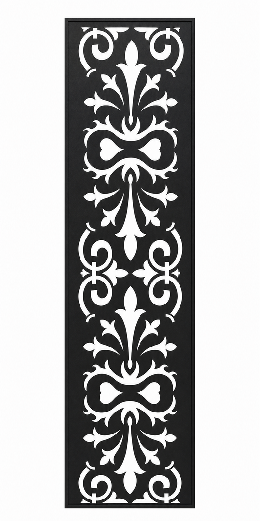 Design 034 Royal Fleur Damask Laser Cut Metal Privacy Screen Panel front main view