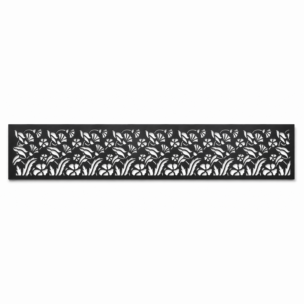 Feather Leaf Weave decorative metal fence topper front pattern for WPC composite fencing, Design 035