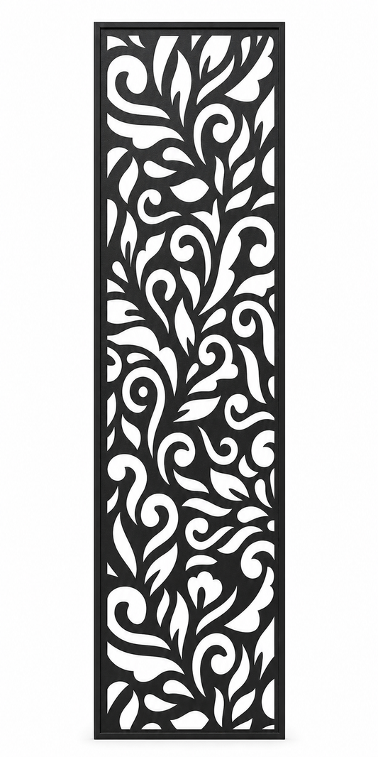 Design 036 Acanthus Vine Laser Cut Metal Privacy Screen Panel front main view