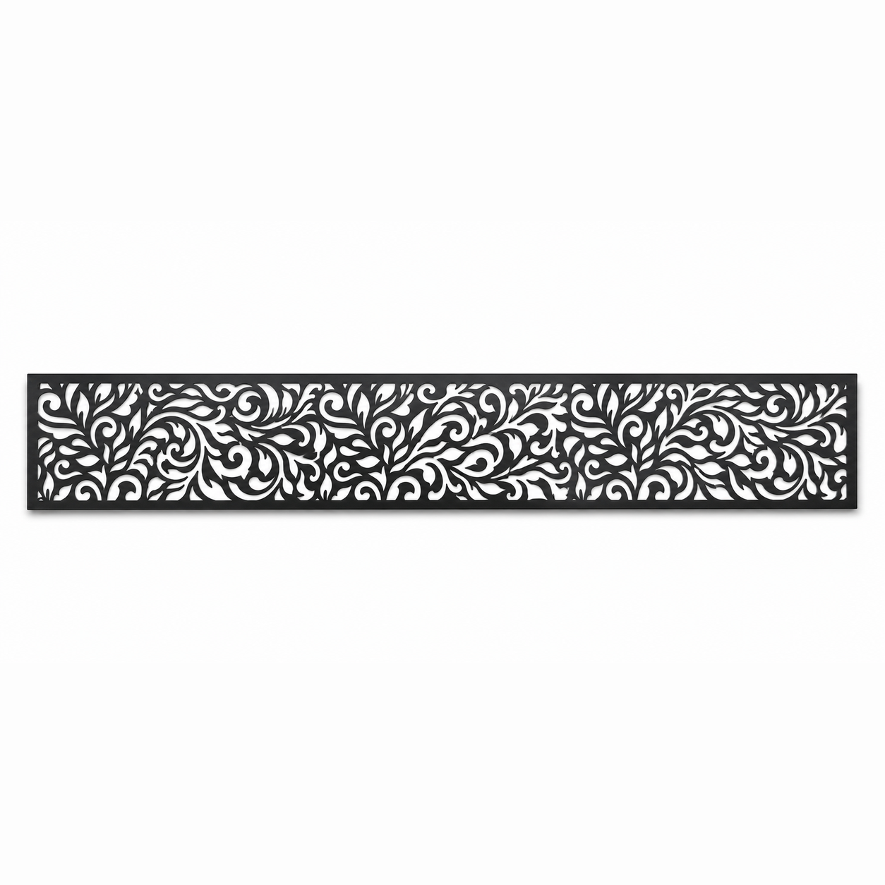 Dense Blossom Scroll decorative metal fence topper front pattern for WPC composite fencing, Design 036